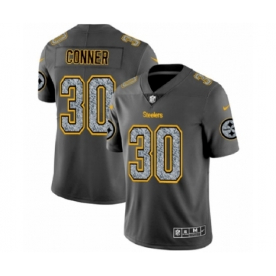 Men's Pittsburgh Steelers 30 James Conner Limited Gray Static Fashion Limited Football Jersey