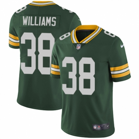 Youth Nike Green Bay Packers 38 Tramon Williams Green Team Color Vapor Untouchable Elite Player NFL Jersey