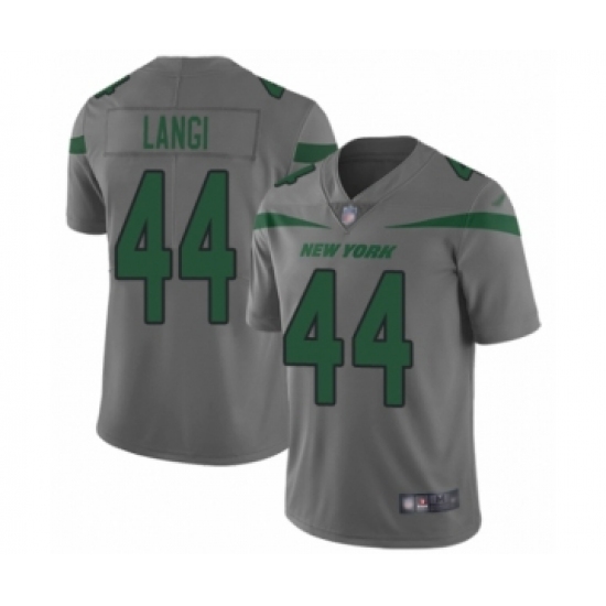 Men's New York Jets 44 Harvey Langi Limited Gray Inverted Legend Football Jersey
