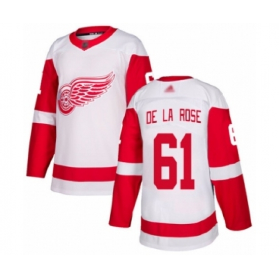 Youth Detroit Red Wings 61 Jacob de la Rose Authentic White Away Hockey Jersey