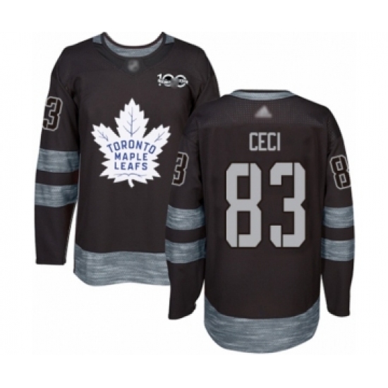 Men's Toronto Maple Leafs 83 Cody Ceci Authentic Black 1917-2017 100th Anniversary Hockey Jersey