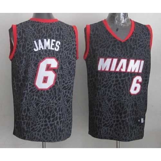 Miami Heat 6 LeBron James Black Crazy Light NBA Jersey