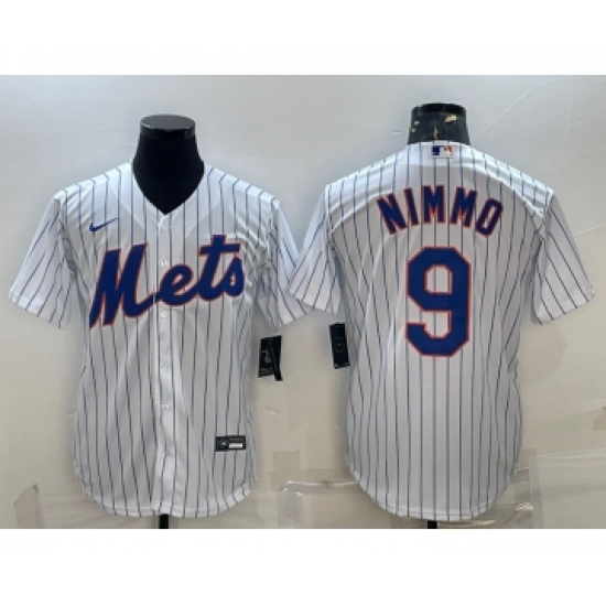 Men's New York Mets 9 Brandon Nimmo White Cool Base Stitched Baseball Jersey