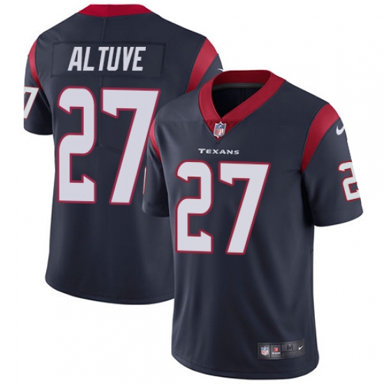 Youth Nike Houston Texans 27 Jose Altuve Elite Navy Blue Team Color NFL Jersey