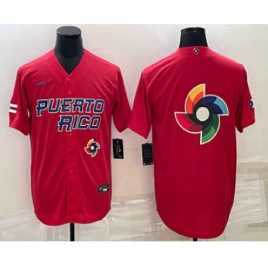 Men's Puerto Rico Baseball 2023 Red World Baseball Big Logo With Classic Stitched Jersey