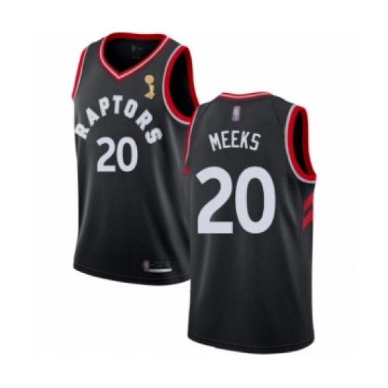 Men's Toronto Raptors 20 Jodie Meeks Swingman Black 2019 Basketball Finals Champions Jersey Statement Edition