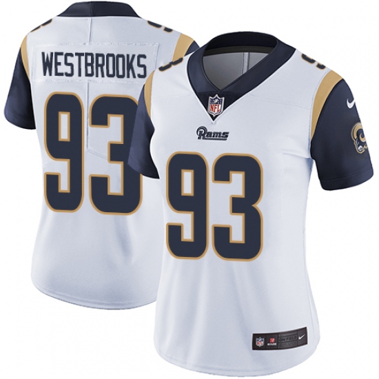 Women's Nike Los Angeles Rams 93 Ethan Westbrooks White Vapor Untouchable Elite Player NFL Jersey