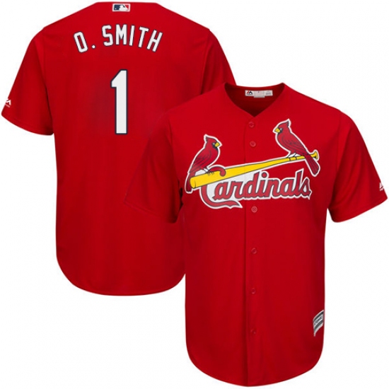 Youth Majestic St. Louis Cardinals 1 Ozzie Smith Replica Red Alternate Cool Base MLB Jersey