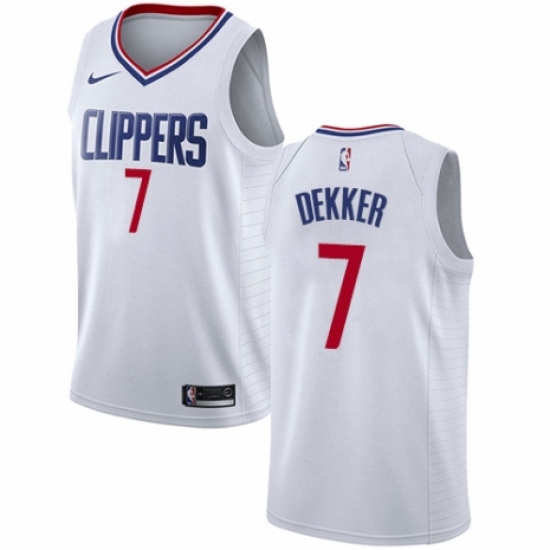Women's Nike Los Angeles Clippers 7 Sam Dekker Swingman White NBA Jersey - Association Edition