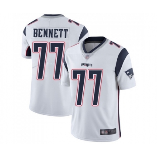 Men's New England Patriots 77 Michael Bennett White Vapor Untouchable Limited Player Football Jersey