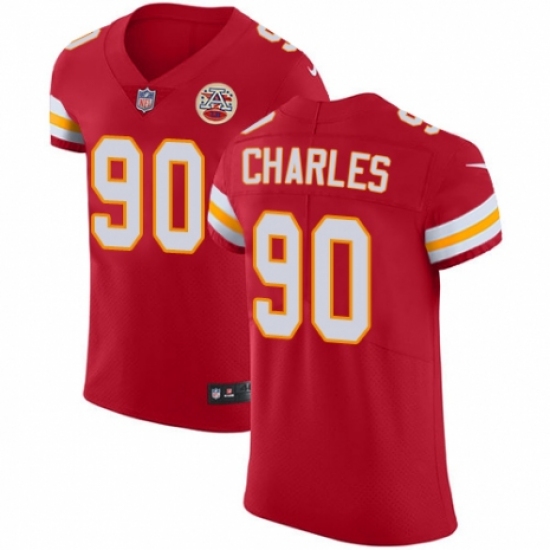 Men's Nike Kansas City Chiefs 90 Stefan Charles Red Team Color Vapor Untouchable Elite Player NFL Jersey