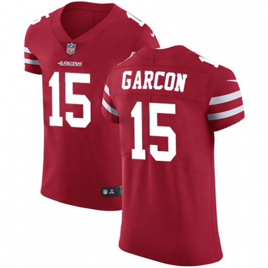 Men's Nike San Francisco 49ers 15 Pierre Garcon Red Team Color Vapor Untouchable Elite Player NFL Jersey