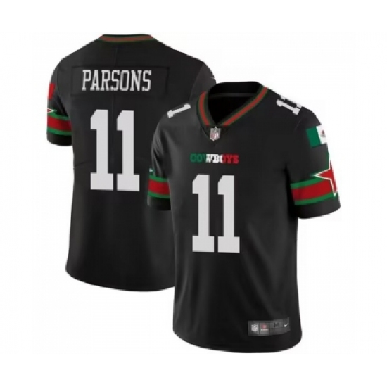 Men's Nike Dallas Cowboys 11 Micah Parsons Black Mexico Vapor Limited Stitched Football Jersey