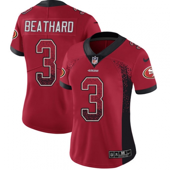 Women's Nike San Francisco 49ers 3 C. J. Beathard Limited Red Rush Drift Fashion NFL Jersey