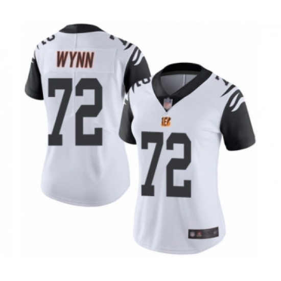 Women's Cincinnati Bengals 72 Kerry Wynn Limited White Rush Vapor Untouchable Football Jersey