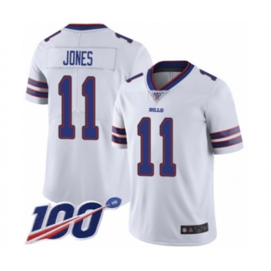 Men's Buffalo Bills 11 Zay Jones White Vapor Untouchable Limited Player 100th Season Football Jersey