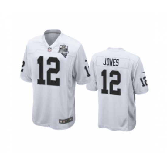 Men's Oakland Raiders 12 Zay Jones White 2020 Inaugural Season Game Jersey