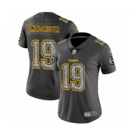 Women's Pittsburgh Steelers 19 JuJu Smith-Schuster Limited Gray Static Fashion Football Jersey