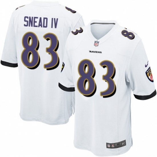 Men's Nike Baltimore Ravens 83 Willie Snead IV Game White NFL Jersey