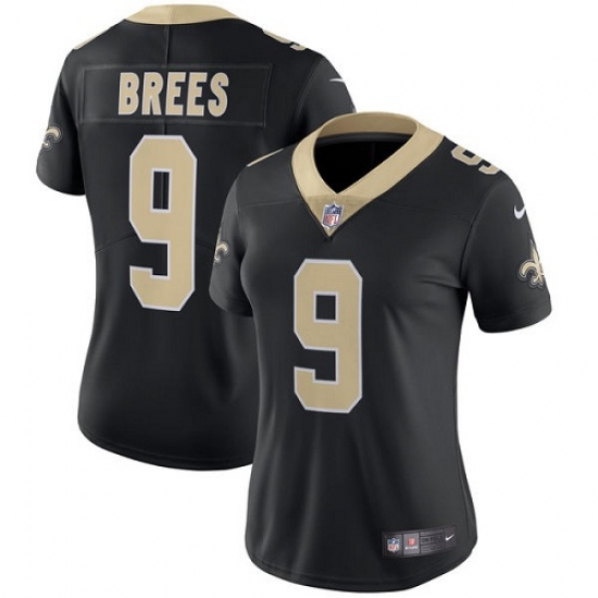 Women's Nike New Orleans Saints 9 Drew Brees Black Team Color Vapor Untouchable Limited Player NFL Jersey