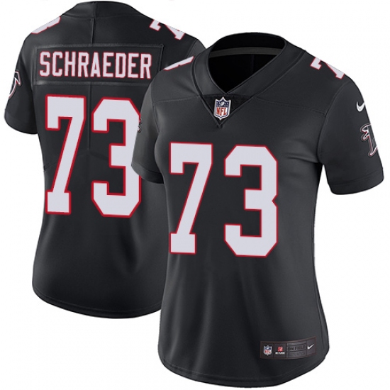 Women's Nike Atlanta Falcons 73 Ryan Schraeder Black Alternate Vapor Untouchable Limited Player NFL Jersey