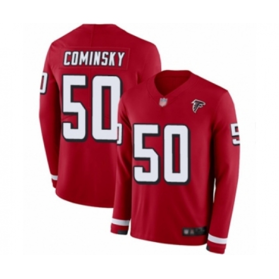Youth Atlanta Falcons 50 John Cominsky Limited Red Therma Long Sleeve Football Jersey