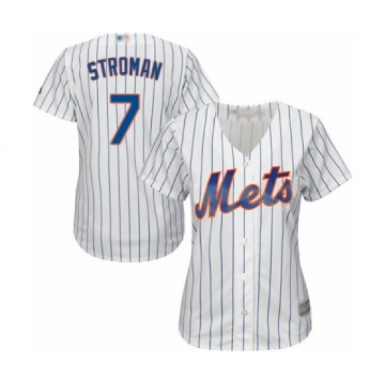 Women's New York Mets 7 Marcus Stroman Authentic White Home Cool Base Baseball Jersey