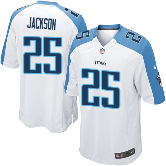 Men's Nike Tennessee Titans 25 Adoree' Jackson Game White NFL Jersey