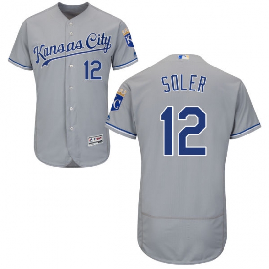 Men's Majestic Kansas City Royals 12 Jorge Soler Grey Flexbase Authentic Collection MLB Jersey
