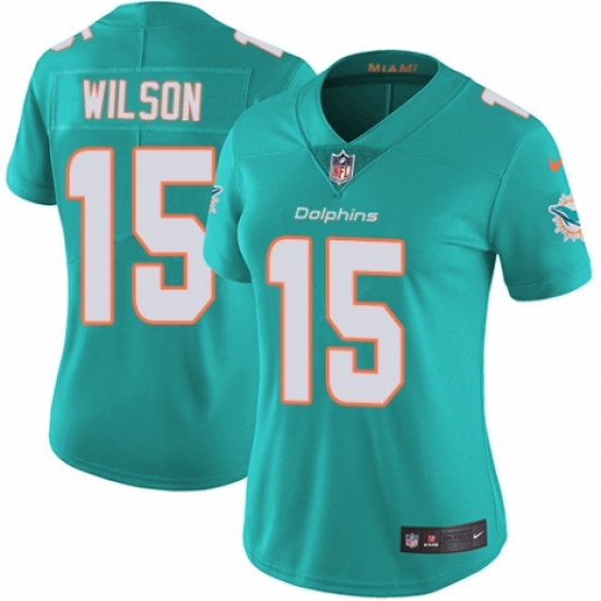 Women's Nike Miami Dolphins 15 Albert Wilson Aqua Green Team Color Vapor Untouchable Limited Player NFL Jersey