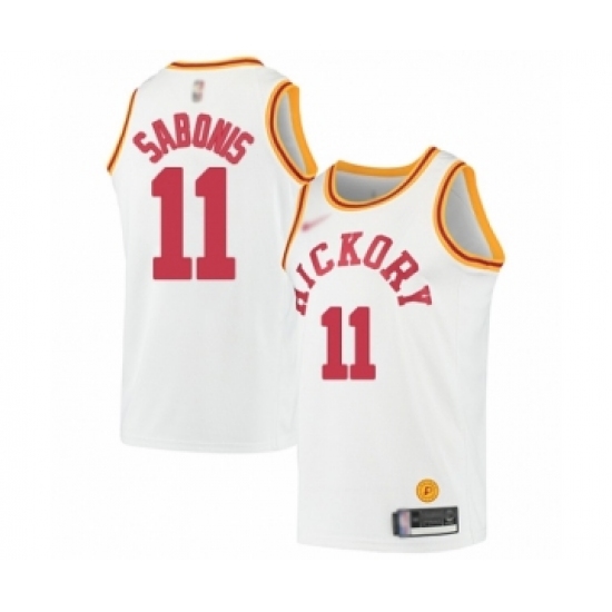 Youth Indiana Pacers 11 Domantas Sabonis Swingman White Hardwood Classics Basketball Jersey
