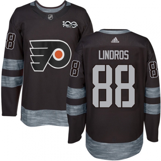 Men's Adidas Philadelphia Flyers 88 Eric Lindros Premier Black 1917-2017 100th Anniversary NHL Jersey