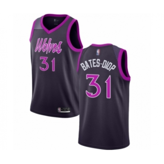 Youth Minnesota Timberwolves 31 Keita Bates-Diop Swingman Purple Basketball Jersey - City Edition