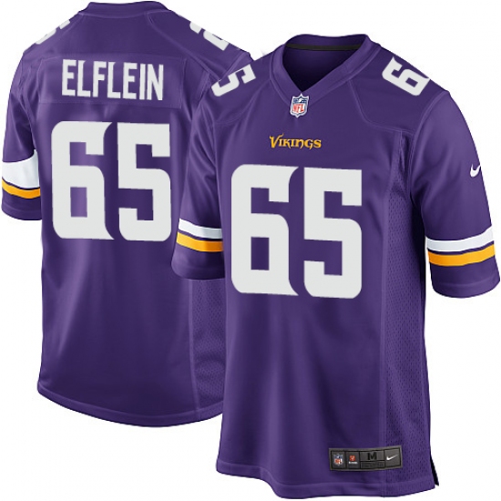 Men's Nike Minnesota Vikings 65 Pat Elflein Game Purple Team Color NFL Jersey