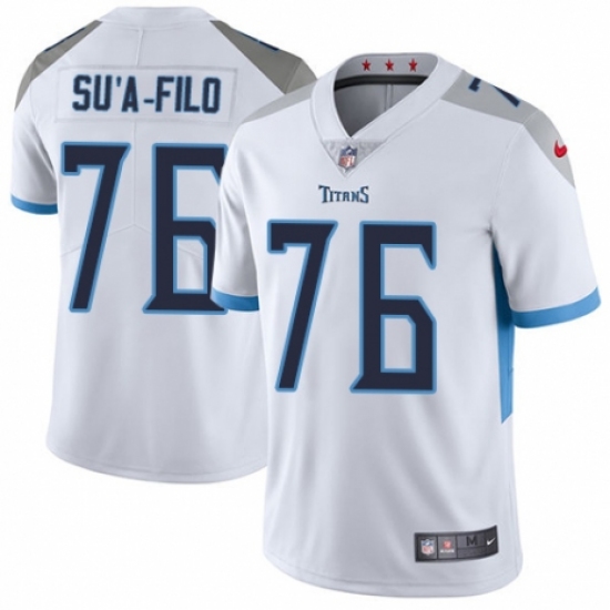 Men's Nike Tennessee Titans 76 Xavier Su'a-Filo White Vapor Untouchable Limited Player NFL Jersey