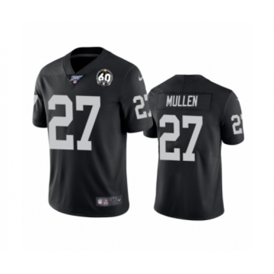 Men's Oakland Raiders 27 Trayvon Mullen Black 60th Anniversary Vapor Untouchable Limited Player 100th Season Football Jersey