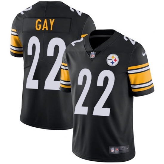 Men's Nike Pittsburgh Steelers 22 William Gay Black Team Color Vapor Untouchable Limited Player NFL Jersey