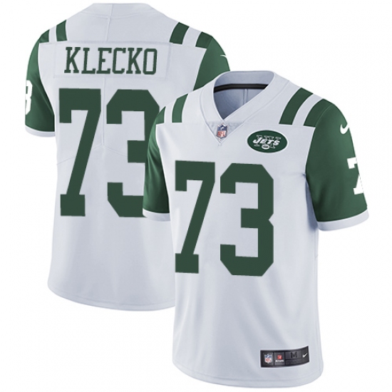 Men's Nike New York Jets 73 Joe Klecko White Vapor Untouchable Limited Player NFL Jersey