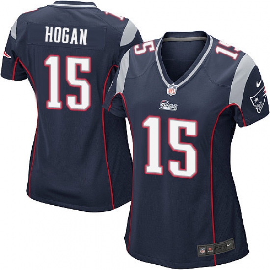 Women's Nike New England Patriots 15 Chris Hogan Game Navy Blue Team Color NFL Jersey