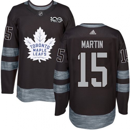 Men's Reebok Toronto Maple Leafs 15 Matt Martin Authentic Black 1917-2017 100th Anniversary NHL Jersey