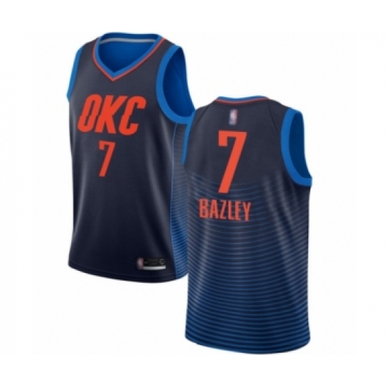 Women's Oklahoma City Thunder 7 Darius Bazley Swingman Navy Blue Basketball Jersey Statement Edition