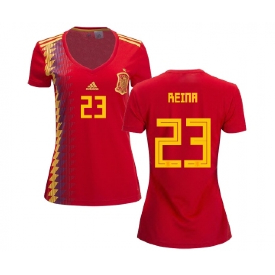 Women's Spain 23 Reina Red Home Soccer Country Jersey