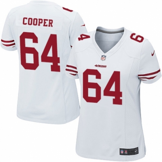 Women's Nike San Francisco 49ers 64 Jonathan Cooper Game White NFL Jersey