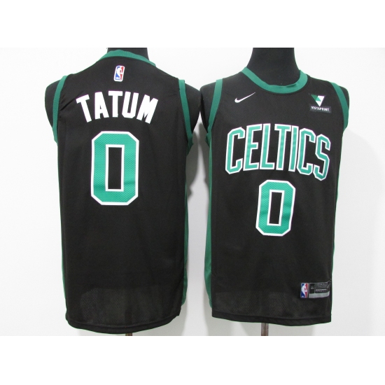 Men's Boston Celtics 0 Jayson Tatum Nike Black Swingman Player Jersey