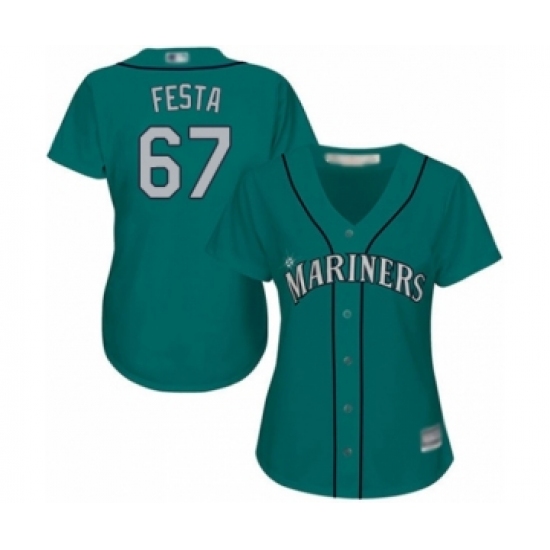 Women's Seattle Mariners 67 Matt Festa Authentic Teal Green Alternate Cool Base Baseball Player Jersey