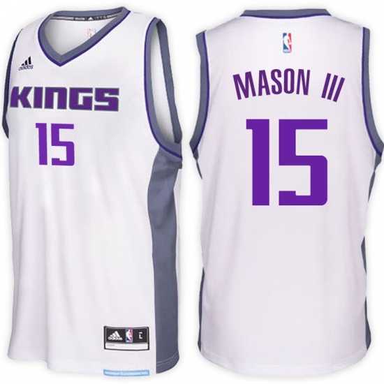 Sacramento Kings 15 Frank Mason III Home White New Swingman Stitched NBA Jersey