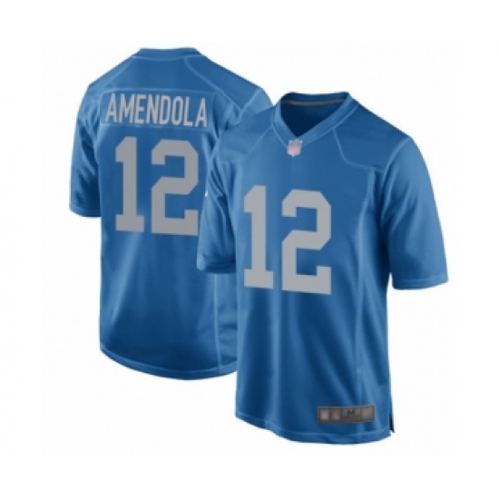 Men's Detroit Lions 12 Danny Amendola Game Blue Alternate Football Jersey