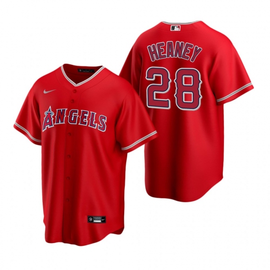 Men's Nike Los Angeles Angels 28 Andrew Heaney Red Alternate Stitched Baseball Jersey