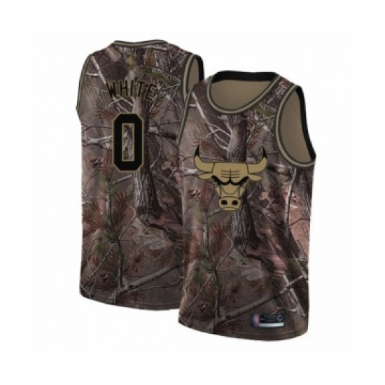 Women's Chicago Bulls 0 Coby White Swingman Camo Realtree Collection Basketball Jersey