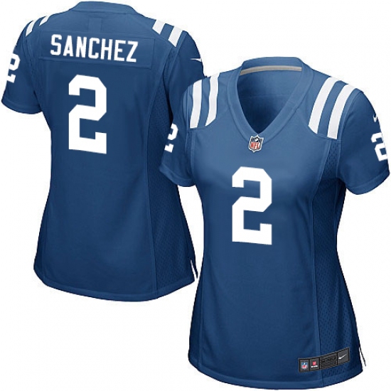 Women's Nike Indianapolis Colts 2 Rigoberto Sanchez Game Royal Blue Team Color NFL Jersey